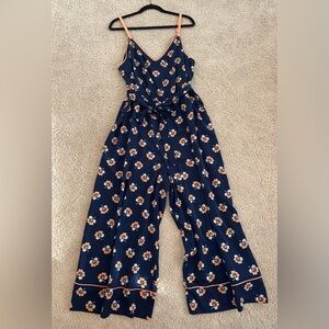 Leith Blue and Orange Floral Jumpsuit